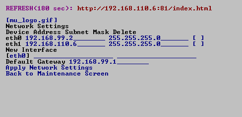 Network Settings page